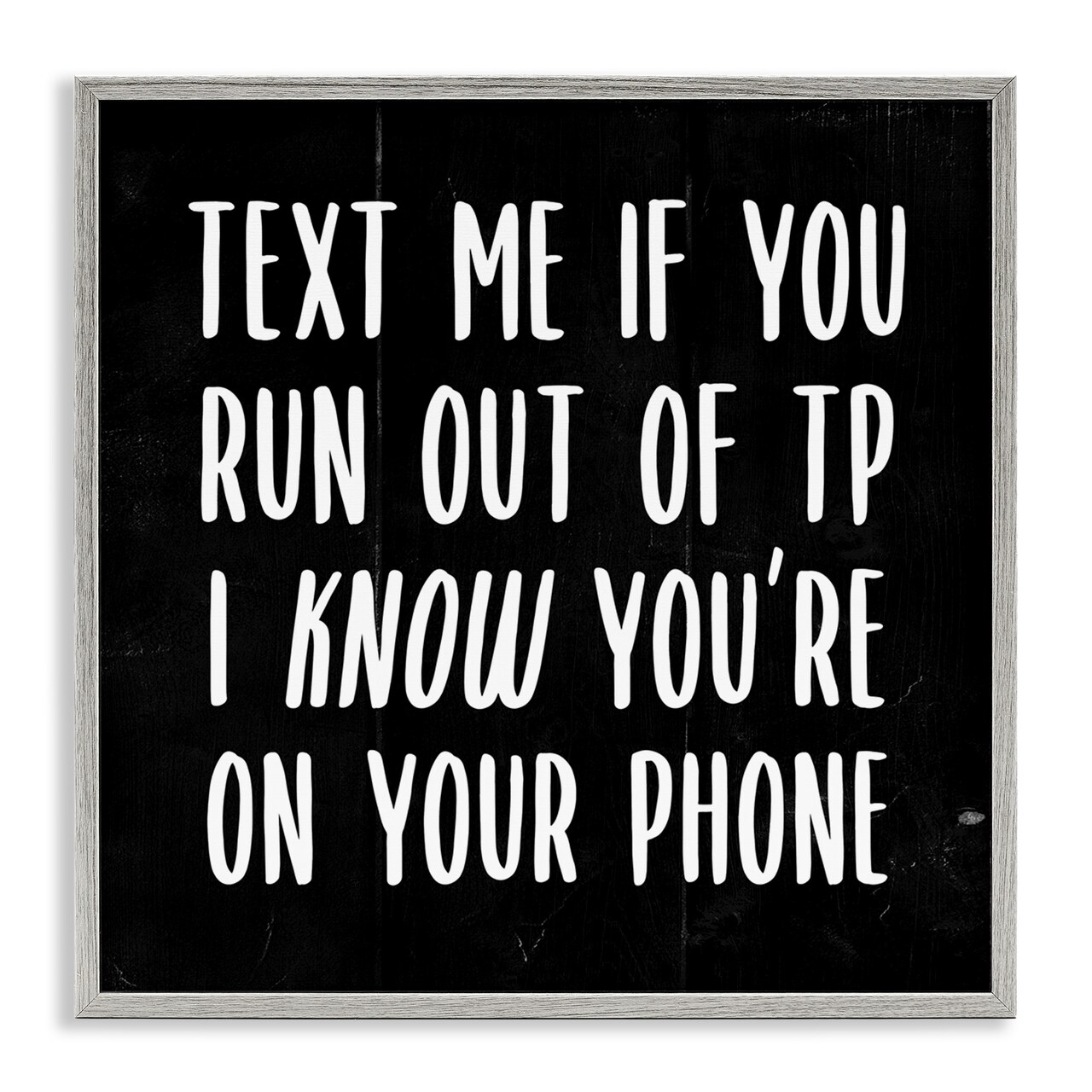 Stupell Industries Text Me For TP Funny Bathroom Framed Giclee Art